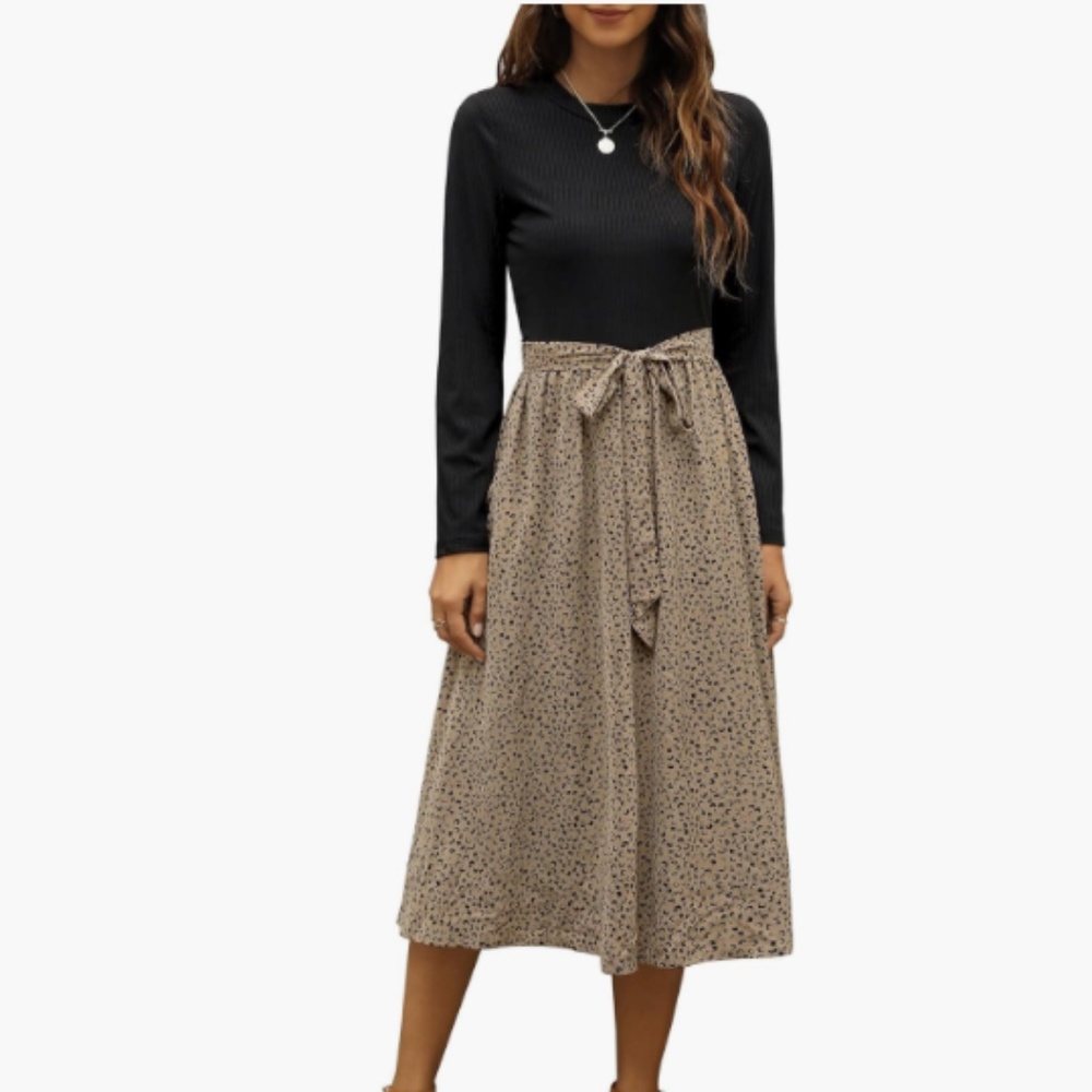 Zattcas Long-Sleeved Midi Dress